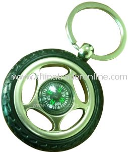 Metal Car Tire Keychain with Compass Function