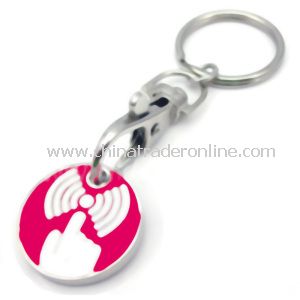 Metal Custom Trolley Coin Keychain from China