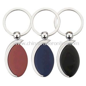 Oval Metal Keychain