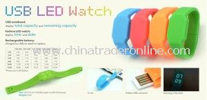 Silicone LED Watch with Fashion Styles USB Wristband