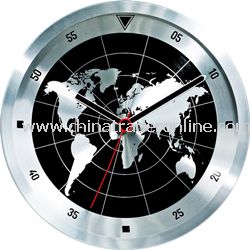 Aluminum Wall Clock with World Map Dial for Home Decorative from China