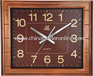 Good Quanlity Wooden Wall Clock, Decorative Wooden/Glass Quartz Clock, Eco-Friendly, Customers Design Welcome from China