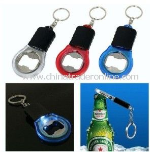 Beer Bottle Opener with Keychain&1LED Flashlight from China