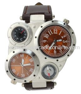 Dual Time Multifunction Digital Analog Men Watch from China