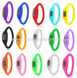 Ladys Jelly Silicone Electronic Digital Sports Bracelet Watch