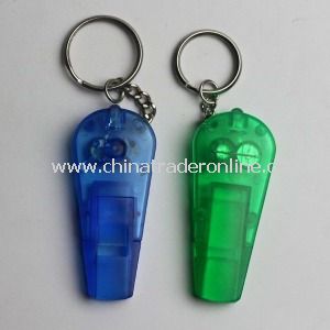 Plastic LED Light Whistle Keychain
