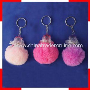 Promotional Plush Keychain with Transparent Plastic Toy, OEM Orders Welcomed