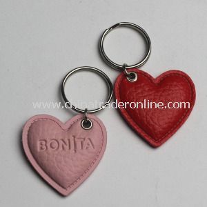 Custom Heart PU Leather Keychain