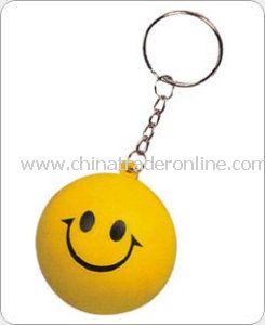 PU Stress Smile Ball Keychains from China