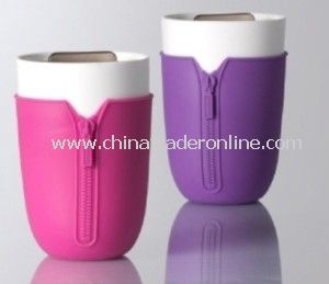 12 Oz Strength, Silicone Sleeve and Lid Ceramic Mugs