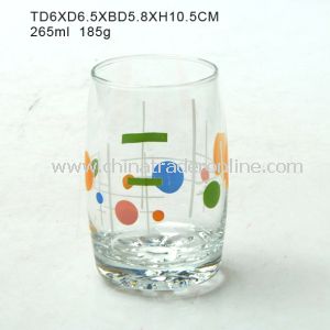 Glass Water Cup with Decal from China