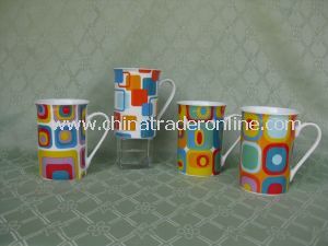 Custom Full Decal Printing Slimline Porcelain Ceramic Promotional Coffee Tea Mug Cup with Sedex Approved