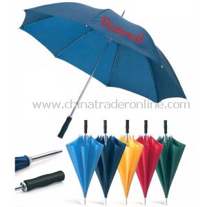 Double Metal Fluted Ribs Blue Color Advertisement Umbrella from China