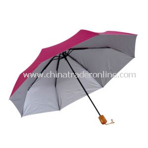 3fold Manual Super Min Polyester Fabric Silver-Coated Sun Umbrella