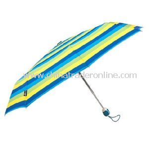 Wholesale Automatic Stripe Printing Folding Sun Umbrella from China