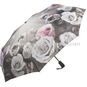 Wholesale Self-Sleeve Rose Design Leisure 3 Folding Umbrella from China