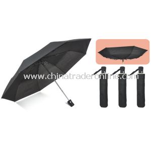 Windproof Manual Open Black Color 3 Folding Umbrella