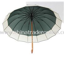 23inch 24panles Big Wooden Shaft Straight Umbrella from China