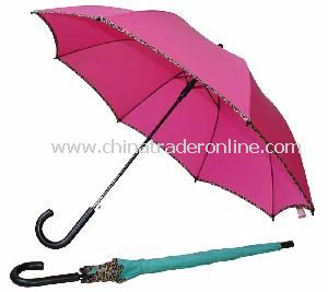 23inch Solid Polyester Hook Handle Straight Umbrella