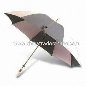 Golf Umbrella, Made of Polyester Fabric, with Straight EVA Handle and Fiberglass Ribs, OEM Order Are Accepted