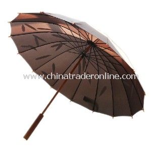 Manual Unique Wooden Anti-UV Sun Straight Golf Umbrella