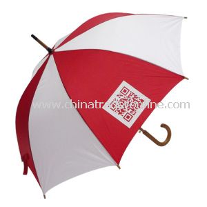 Automatic Wooden Shaft Silk Screen Printing Advertising Umbrella from China