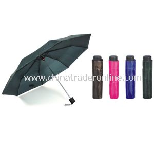 Manual Open Black Color Polyester 3 Folding Umbrella