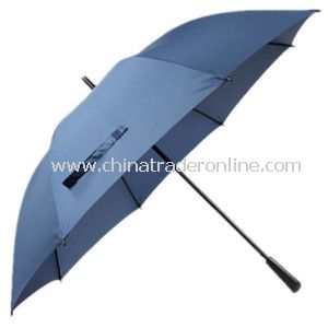 27inch Solid Pongee Fabric Double Rib Golf Umbrella from China