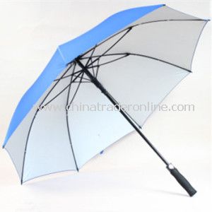 28inch, Sliver Coated Pongee Fabric Golf Umbrella from China