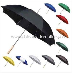 Automatic Pongee Wood Handle Straight Golf Umbrella from China