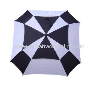 Sqaure Double Layer Wind-Proof Golf Umbrella from China