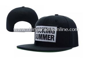 Custom Black Embroidery Flat Brim Fitted Hats