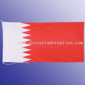 High quality knitted polyester flag canvas header, cord and 2 wooden toggles