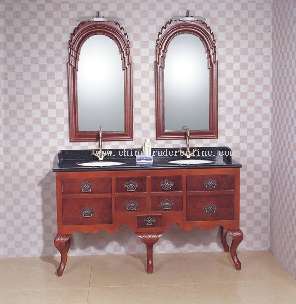 Double sink bathroom cabinet