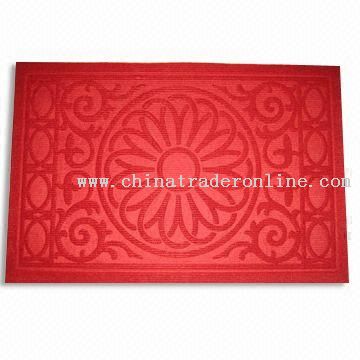 Door Mat with Polypropylene Flocking on Face Side