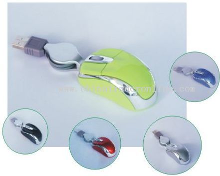Mini Retractable Cable Optical Mouse