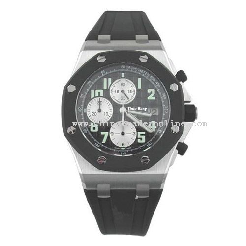 Stainless steel case and genuine band watch