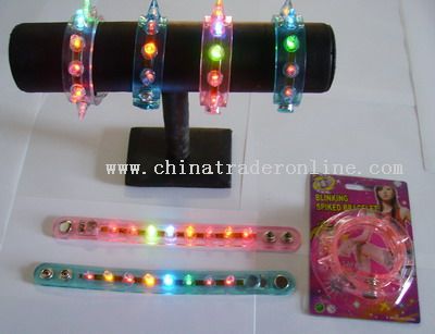 Blinking spiked led flashing bracelet with colorful lights