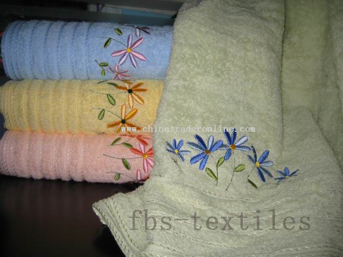 100% cotton terry towel with embroidery