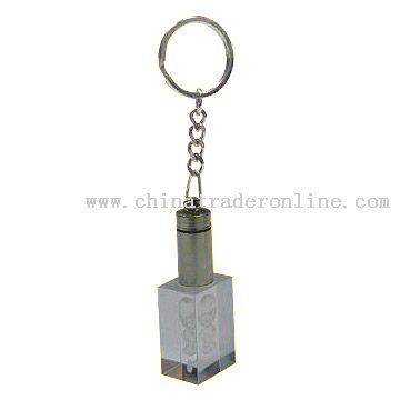 Button Crystal Key Tag