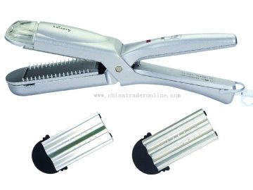 Steam function hair crimper