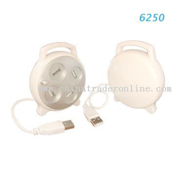 USB HUB with rectractable cable
