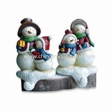 Hand-painted Polyresin Snowman Socks Hook Craft, Suitable for Christmas Decorations