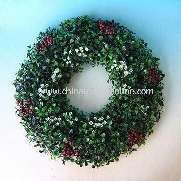 Boxwood Wreath with 41cm Diameter, Made of Plastic
