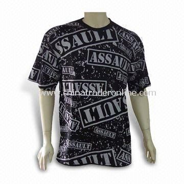 Full Printed Mens T-shirt, Made of 100% Cotton