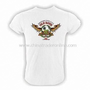 Mens Knitted T-shirt, Made of 100% Cotton, Customized Designs and Logos are Accepted