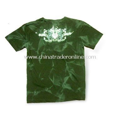 Mens Short Sleeves T-shirt with Tie Dye 2 Colors, Made of 100% Cotton