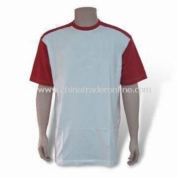 Mens T-shirt, Made of 100% Combed Cotton, Different Colors are Available