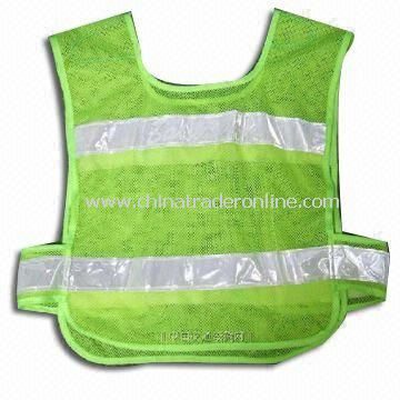 Safety Vest with Velcro, Available in Various Sizes, Made of Polyester