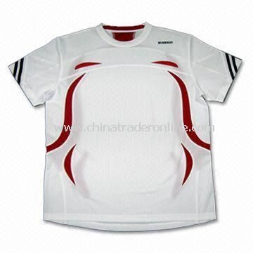 Mens Sports T-shirt with Outdoor Performance Wear, Made of 100% Polyester